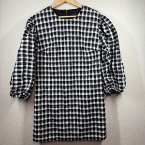 Women's J. Crew Black and‎ White Checkered Shift Dress Size XS